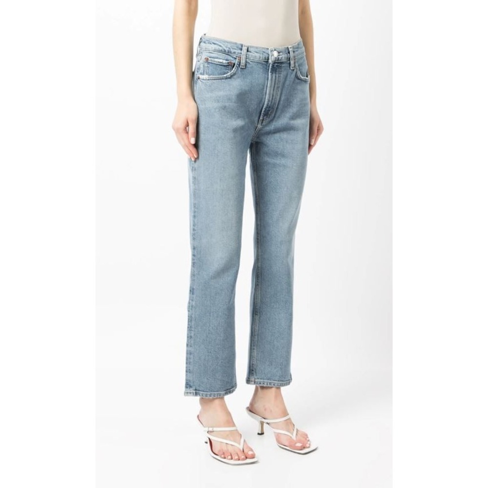 Agolde Wilder High Rise Straight Leg Jeans Light Wash Blue Women's 28